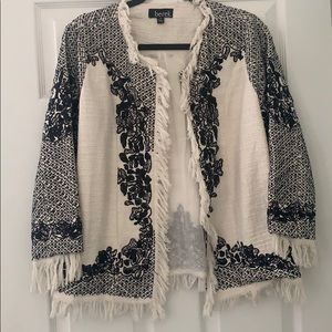 Unique Custom Jacket Beaded with Linen Material
